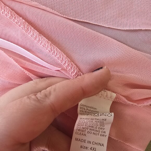 Women's Plus 4x Pink and Blue Babydoll Lingerie Slip - Picture 2 of 6